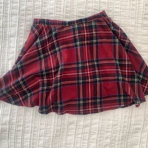 Ginger G Red Plaid Flirty Skirt